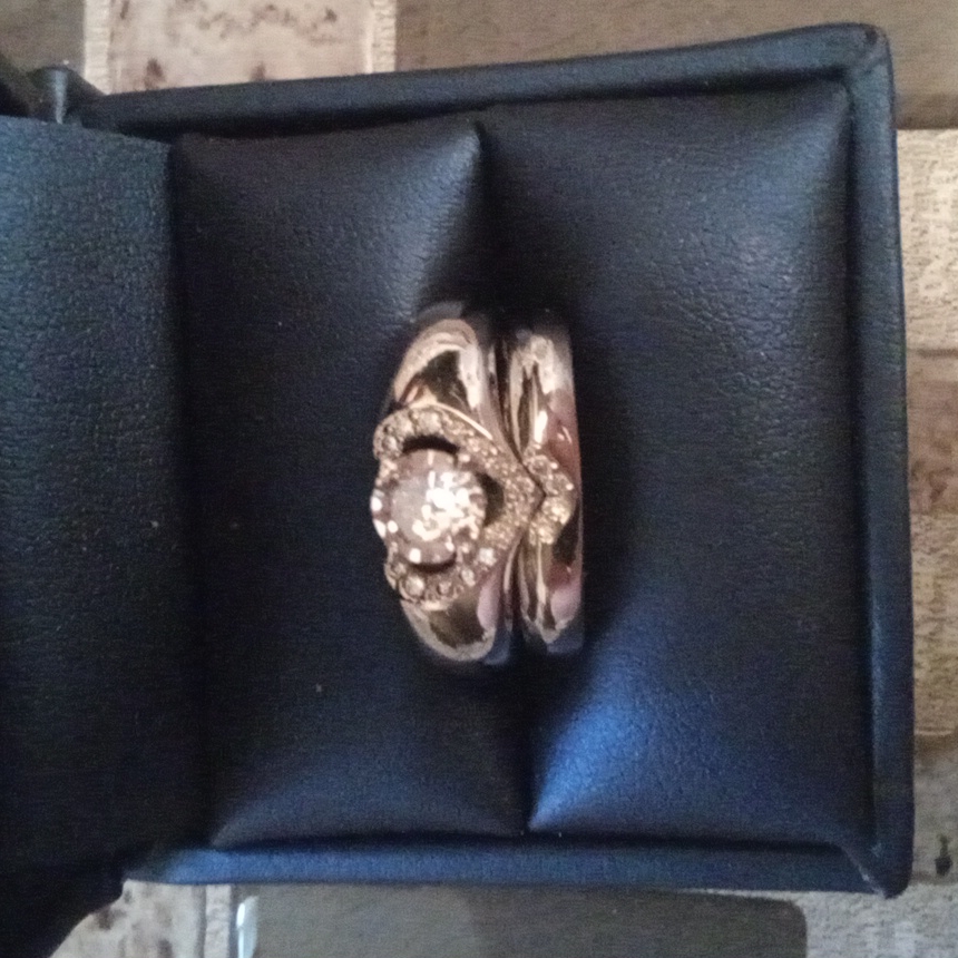 Beautiful Two-Piece Heart Shaped Set Ring Set Gorgeous Beautiful Real Sterling S 35$